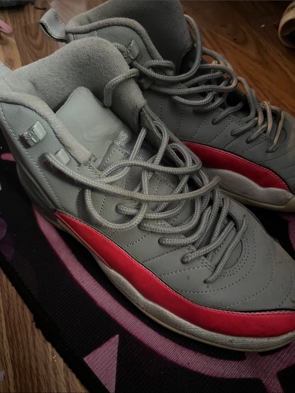 Jordan 12 Retro wolf grey Racer pink (Gs)